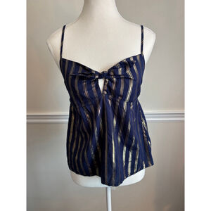 Victoria's Secret Navy Gold Striped Cami Top Medium